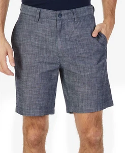 NEW MENS NAUTICA CLASSIC FIT FLAT FRONT 8.5 CHAMBRAY THE DECK SHORTS 30 - Picture 1 of 3