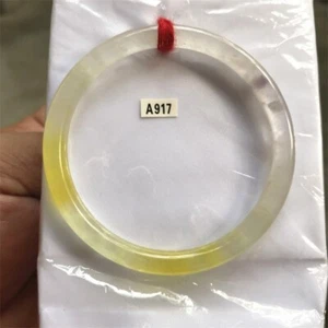 53.3MM Myanmar Natural Icy Yellow Jadeite Jade Bracelet Emerald Jade Bracelet - Picture 1 of 13