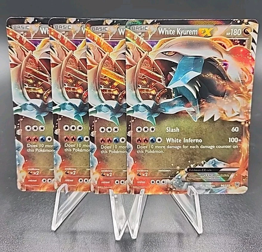 4x White Kyurem EX 96/135 Black & White Plasma Storm Pokemon Playset - Image 1 of 1