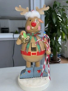 Kurt Adler Rudolph Reindeer Nutcracker Nanette Hilton 12" Old World Rare - Picture 1 of 2