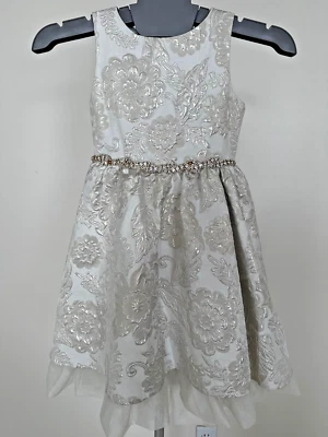 Rare Editions Girls Dress Ivory Floral Size 5 Fancy Special Occasions Wedding - Image 1 of 4