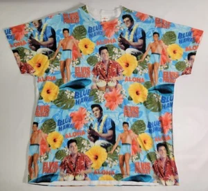 Elvis "Surf's Up" blau Hawaii All Over Dye Sublimation Erwachsene 3XL T-Shirt gebraucht, in einwandfreiem Zustand - Bild 1 von 8