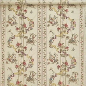 Remanente de tela de algodón italiano REVEILLON estampado a mano Clarence House - Imagen 1 de 7