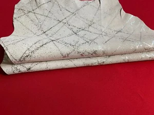 LEATHER SKINS,Hides,,METALLIC SILVER ,,OR440-28 - Picture 1 of 13