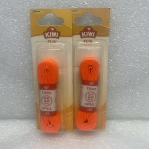 Paquete de 2 cordones planos para zapatos naranja neón estilo kiwi 45" #1752 - Imagen 1 de 2