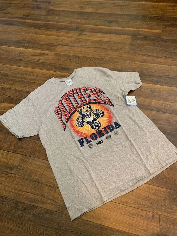 NHL FLORIDA PANTHERS HOMBRE VINTAGE TUBULAR Camiseta, Gris, XL, Nuevo, '47 Foto 1 de 1