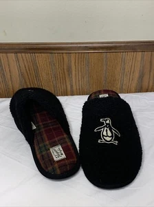 Original Penguin Slippers Men’s US 13 - 14 XL Sherpa Flannel Lined Large Logo - Picture 1 of 7