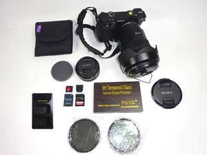 Sony Alpha A6000 24.3MP Digital Camera + SEL20F28B + SELP18105G + 3 Filters - Picture 1 of 22