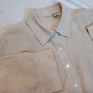Linden Hill 100% Linen Long Sleeve Button Down Women's Size XL - Picture 1 of 7