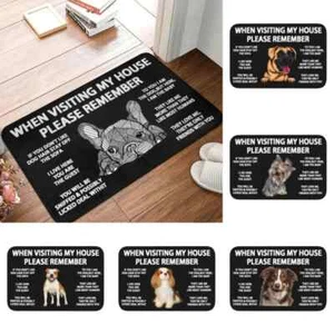 French Bulldog Print Mat Washable Carpet Easy To Clean Rug Doormat - Picture 1 of 39
