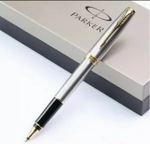 Bolígrafo Parker Sonnet Series acero inoxidable clip dorado 0,5 mm tinta negra - Imagen 1 de 3