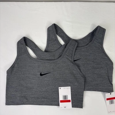 Lote de 2 Sujetadores Deportivos Nike Swoosh 2.0 Gris CJ5949-091 Talla L Nuevos Foto 1 de 4