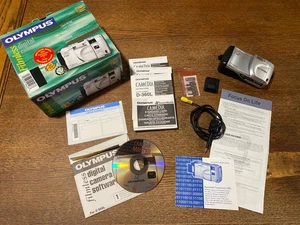 OLYMPUS D-360L DIGITAL CAMERA  Box Instructions Smart Media Card FOR PARTS ONLY - Picture 1 of 15