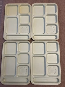 Set 4 Green Cambro BCT 1014R Six Compartment Cafeteria Trays - Picture 1 of 10