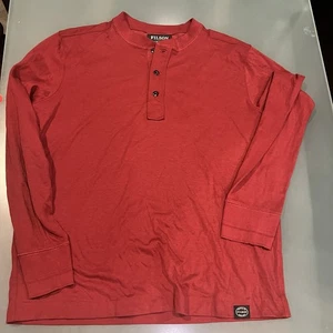 Filson henley Long Sleeve pullover shirt Mens Size Large Red - Picture 1 of 14