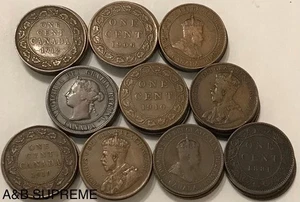 Huge Collection Of 50 Canada Large Cent F-VF 1880-1920 Victoria Edward George - Picture 1 of 4