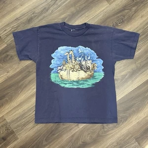 Vintage 90s Noahs Ark Shirt Size L Jesus Religious Animals - Picture 1 of 3