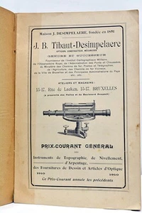 TIBAUT-DESIMPELAERE (J.B.). Prix-Courant général des Instruments de Topogra 1910 - Picture 1 of 8