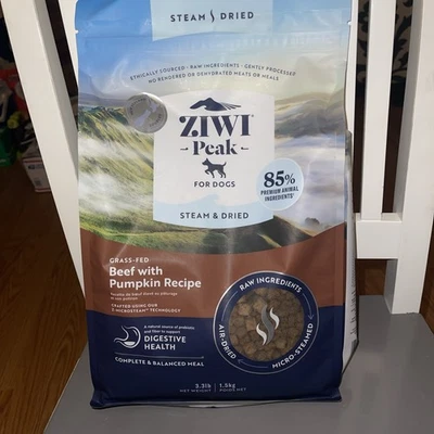 3.3# ZIWI Peak Steam & Dried Dog Food Beef With Pumpkin Recipe 1/24/26 Best - Image 1 of 4