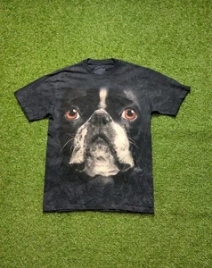 The Mountain Boston Terrier Shirt Size Medium Black Grey 2011 Dogs Cotton - Picture 1 of 7