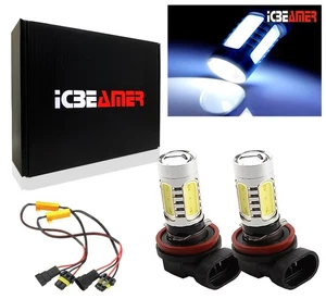 H11 COB LED High Power Projector Lense Fog Light bulbs canbus cable T794 - Picture 1 of 9