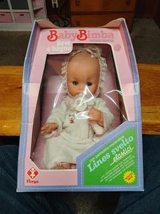 BABY BIMBO Baby Doll con scatola biberon pannolino e ciuccio Beve E Bagna vintage - Foto 1 di 12