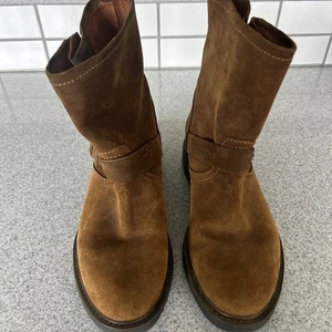 Botas de moto/motociclista de gamuza marrón J Crew para mujer talla 6 en cálido castaño - Imagen 1 de 7