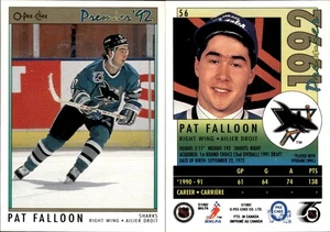 1991-92 O-Pee-Chee Premier RC Pat Falloon #56 Canada/San Jose Sharks - Picture 1 of 1