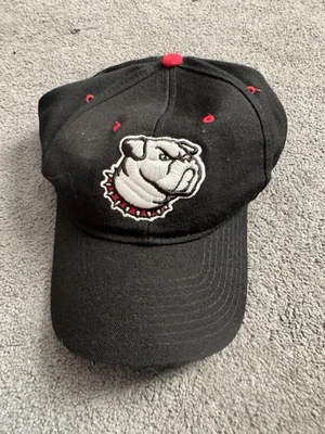 Vintage Zephyr Georgia Bulldogs Fitted Hat 7 3/8 Black Red Wool 90s DAWGS - Image 1 of 4