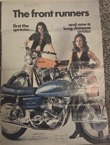 The “Front Runners” Norton Fold Out Motorcycle Brochure Poster - Bild 1 von 12