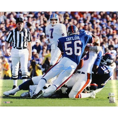 Foto autografiada por Lawrence Taylor de los Gigantes de Nueva York 16x20 Beckett Witness 51141 Foto 1 de 3
