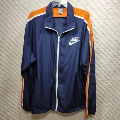 Chaqueta Nike Hombres 2XL XXL Azul Naranja Cortavientos Ligera Cremallera Swoosh Adulto Foto 1 de 4