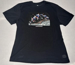 NIKE T-Shirt Men Size 2XL Black Dri Fit Short Sleeve Graphic Skate Board EC - Picture 1 of 9