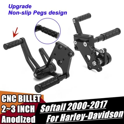 Billet 2" Forward Controls Fat Boy FLSTF FLSTC Softail FXSTC FXSTD FLSTI 2000-17 - Image 1 of 4