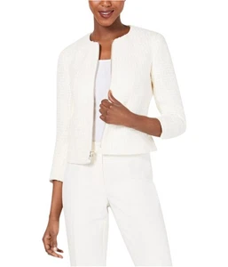 Anne Klein Womens Tweed Jacket, Off-White, 14 - Picture 1 of 1