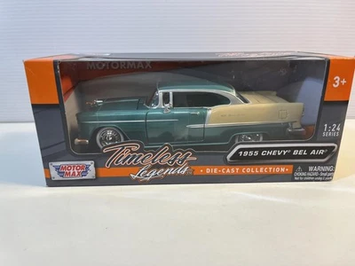 Chevy Bel Air 1955 nuevo en caja modelo diecast a escala 1/24 de Motor Max Foto 1 de 4