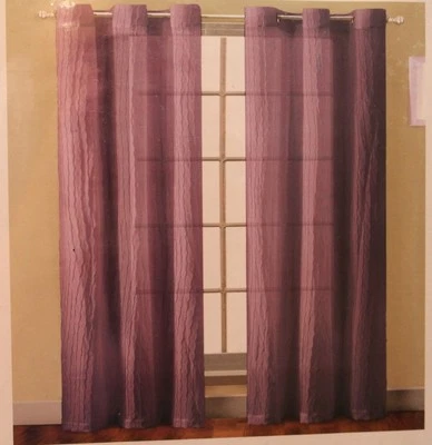 Sierra Purple Grommet Panel Window Curtains 54" x 84" Set of 2 Panels NEW - Image 1 of 3