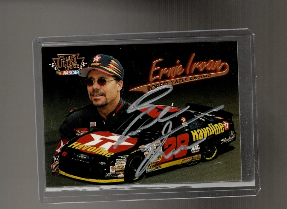 97 Fleer Ultra Update  Ernie Irvan  auto card - Image 1 of 1
