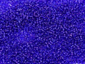 Perline semi vetro vintage TOHO Japan trasparente blu viola AB Iris 15/0 13 gr - Foto 1 di 3