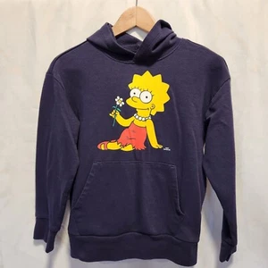 The Simpsons Youth Size Large (10-12) Blue Daisy Lisa Simpson Long Sleeve Hoodie - Picture 1 of 7