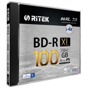 Ritek BD-R XL BDXL 4X 100GB Archival 3-Layer White Inkjet Printable Blank Disc - Picture 1 of 4