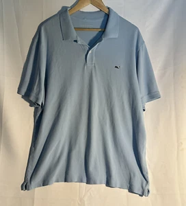 Vineyard Vines Blue Short Sleeve Polo Shirt Mens XL Whale Logo Golf Read - Picture 1 of 8