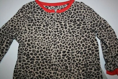 New Carter's Girls 1 Piece 4 year Cozy Fleece PJs Pajamas Leopard Animal Print - Image 1 of 2