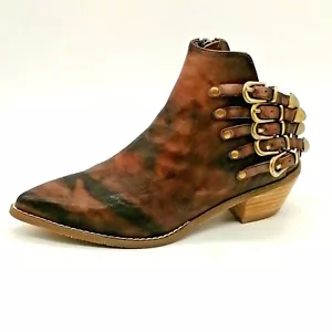 Antelope Womens Dallas Block Heel Slingback Ankle Boot Cushion Brown EUR 37 NEW - Picture 1 of 10