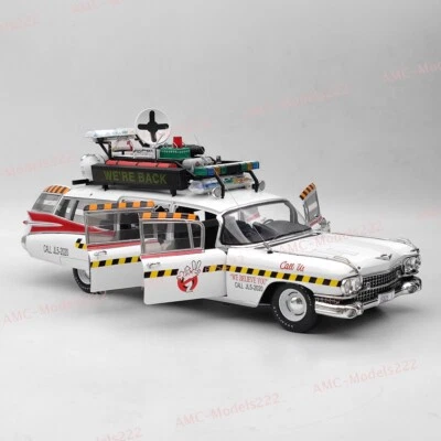 HOT WHEELS 1/18 Elite Cadillac GhostbustersII ECTO 1A X5470 Diecast Model Car US - Image 1 of 4