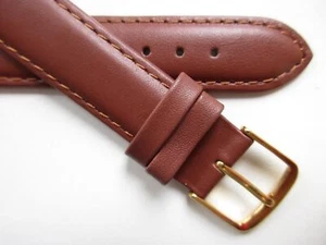 Penny Brown 17 MM plain leather watch band strap - Picture 1 of 5