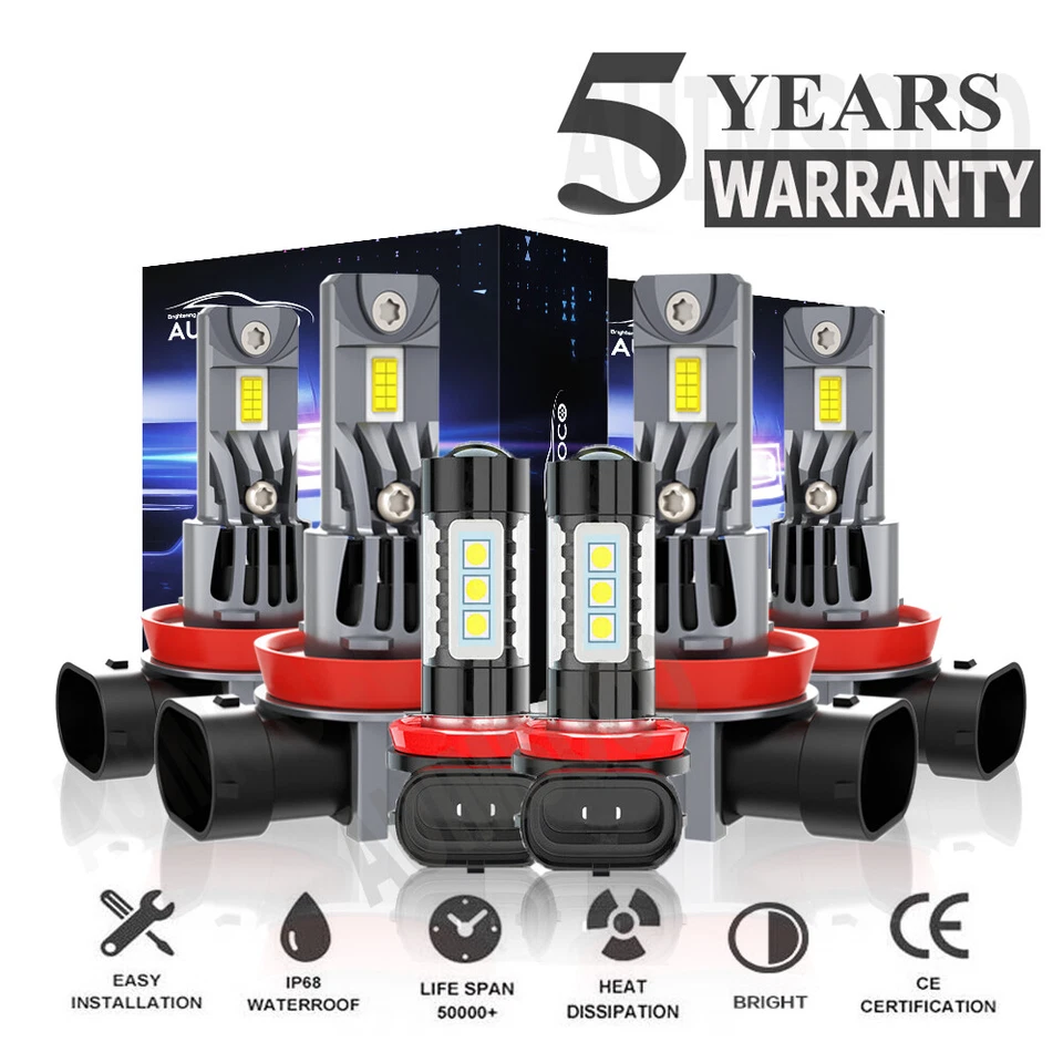 For Buick Allure CXL Sedan 4-Door 2005-2010 LED Headlight Hi/Low Fog Light Bulbs - Image 1 of 4