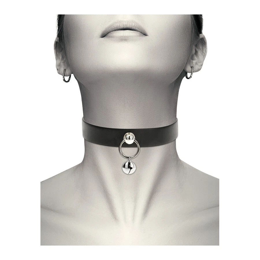 Collier chic bdsm ras de cou Coquette Pendentif Grelot Noir