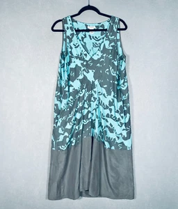 Sundance Dress Womens M Blue Silk Sleeveless Pullover Midi Horses - Picture 1 of 12