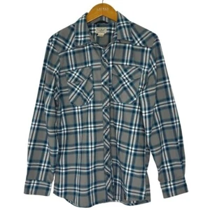 L.L. Bean Katahdin Performance Flannel Shirt blue/gray Med - Picture 1 of 12